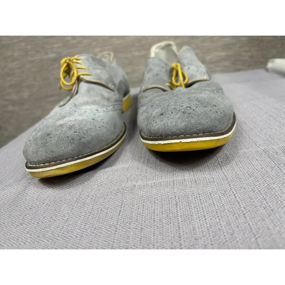 Kenneth Cole New York Shoes Mens Size 13 Gray Suede Wingtip Brogue Social Ladder